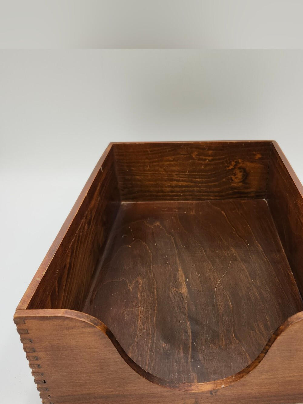Wood Desk Dovetail Vintage  Drawer Organizer in Brown